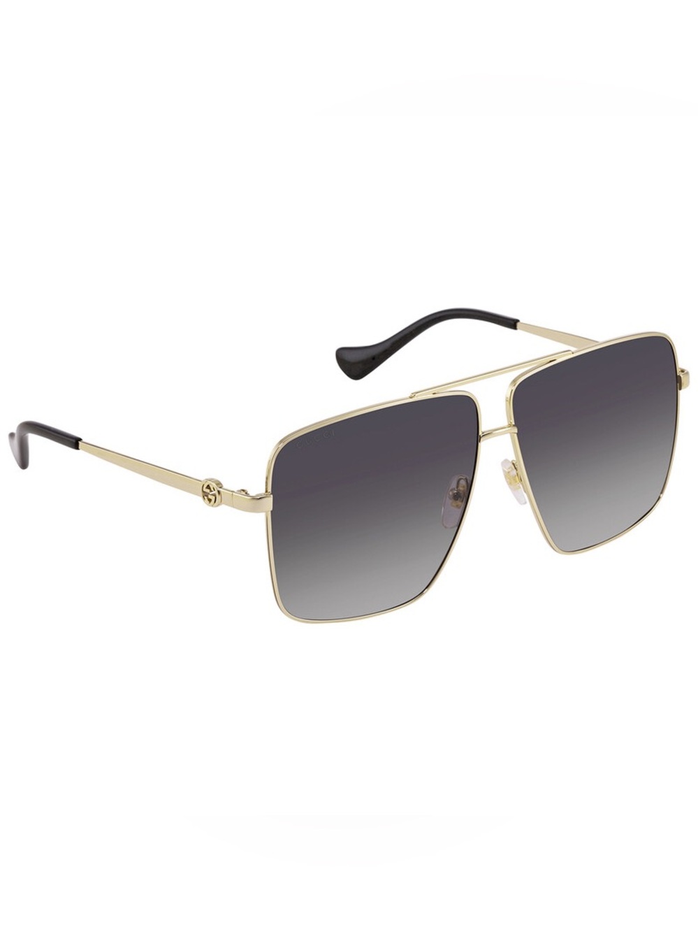 Gucci Gold Frame Gray Gradient Square Sunglasses